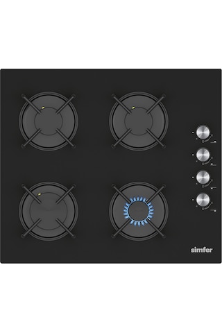 Simfer Siyah 2'li Cam Ankastre Set (3046 Ocak + 8727 Davlumbaz)