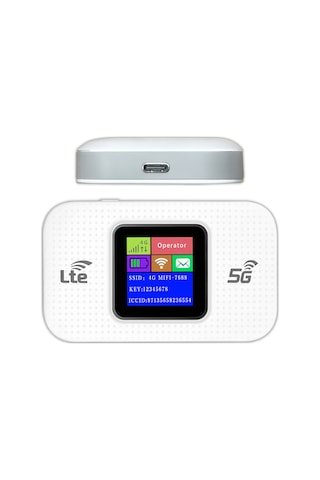 Thentech Mobil Wifi Router Tasinabilir 4g 5g Lte Sim Kartli Modem 3000mah Bataryali Ekranli Kablosuz Dagitici