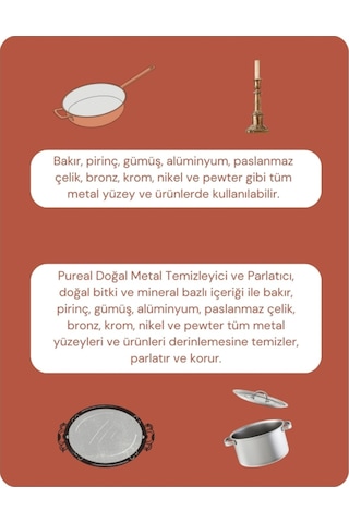 Pureal Doğal Metal Temizleyici Ve Parlatıcı 255 G Tekli