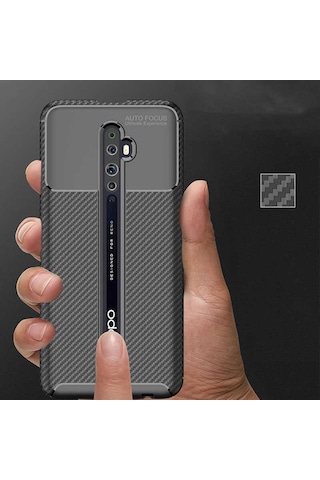 Oppo Reno 2 Kılıf Zore Negro Silikon Kapak Kahverengi