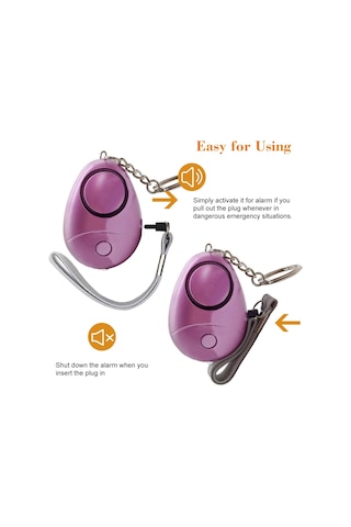 Wezone Kırmızı Renkli Kişisel Acil Alarm Zq-034 Modeli 120-130db Ses Ve Aydınlatma Özelliğiyle