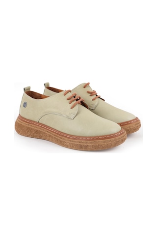 Mamma Mia Kadın Günlük Ayakkabı Hakiki Deri Bağcıklı Kalın Platform Taban Oxford Sneaker 26y-7560 Yeşil