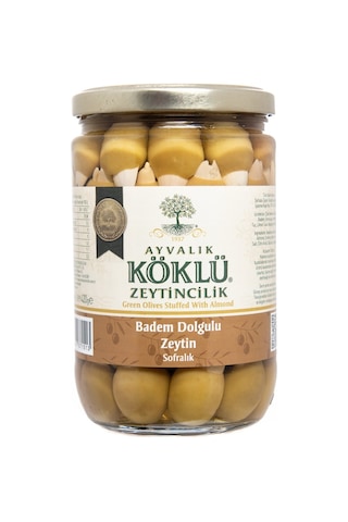 Ayvalık Köklü Zeytincilik Badem Dolgulu Yeşil Zeytin Cam 400 G Ayvalık Köklü Zeytincilik Badem Dolgulu Yeşil Zeytin Cam 400 G
