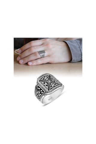 925 Ayar Gümüş Pusat Yüzüğü (429485147)