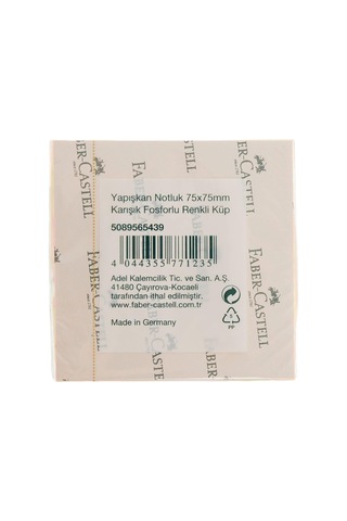 Faber-castell Yapışkan Notluk 75x75mm, Karışık Fosforlu Renkli Küp 1