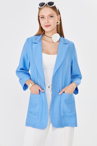 Armonika Kadın Mavi Cepli Oversize Ceket Arm-26k001005