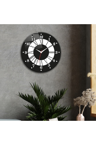 Decorita Cam Saat | Classic Black | Çap40cm Çok Renkli