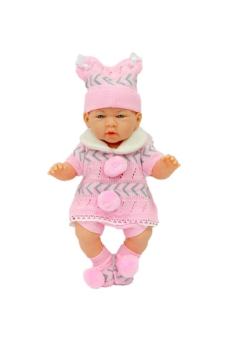 Gerçek Görünümlü Pembe Elbiseli 40 Cm Dayanıklı Kolay Temizlenir Kız Çocukları İçin Hediye Bebek Çok Renkli