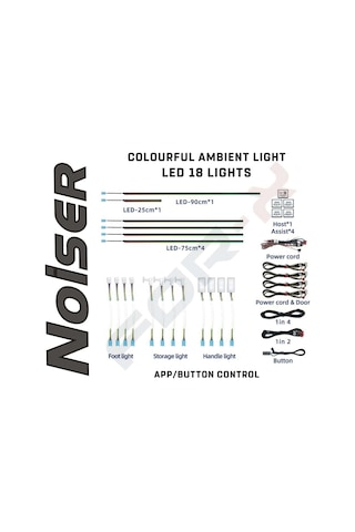 Noiser X-led18 App Kontrollü Rgb Araç Içi Ambians Led