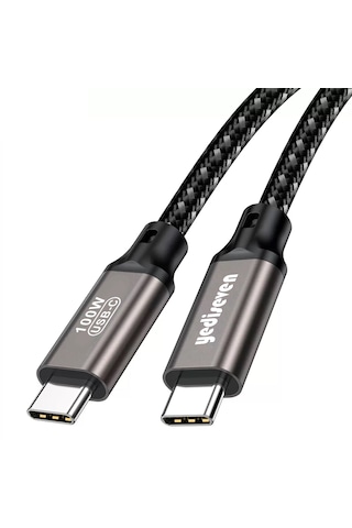 Type C To Type C 100 Watt Android Huawei Xiaomi Apple iPhone Uyumlu Hızlı Şarj Data Kablosu Siyah 3 Metre 100w Type-c To Type-c