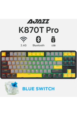 K870t Pro 3 Modlu Hot-swap Rgb, Mekanik Klavye - Siyah - Blue Switch
