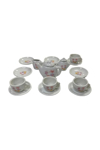 17 Parça Seramik Çay Seti 04803 Çiçek Desenli