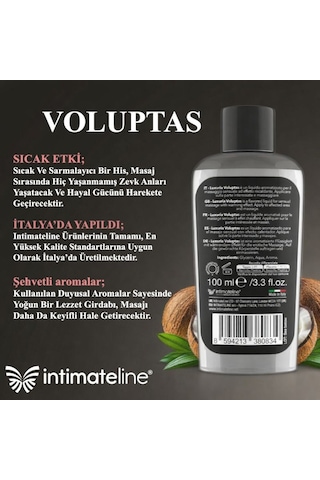 İntimateline Voluptas H.cevizi - Çikolata Aromalı Isıtıcı 100 Ml Masaj Jeli