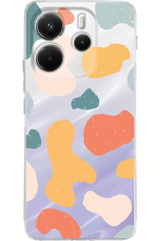Xiaomi Redmi Note 14 4g İle Uyumlu Grunge Baskılı Kamera Korumalı Şeffaf Kılıf Şeffaf