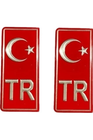 Volkswagen Polo Uyumlu Tr Plaka Folyo Sticker 2'li - Türkiye Plaka Pleksi Kabartma Sticker 2 Adet
