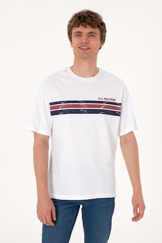 U.S. Polo Assn. Erkek Comfort Fit Beyaz Bisiklet Yaka Tişört 50306912-VR013