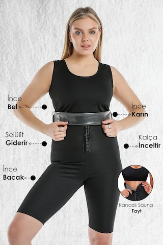 Fit Women Kadın Agraflı Termal Şort Siyah