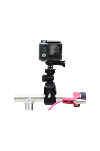 Evrensel Alüminyum Alaşımlı Aksiyon Kamerası Montaj Kelepçesi, 360 Döner, Motosiklet Ve Bisiklet Gopro Hero 11/10/9/8/7/6/5, Insta360, Akaso, Dji Osmo Action, Pocket İle Uyumlu, Siyah