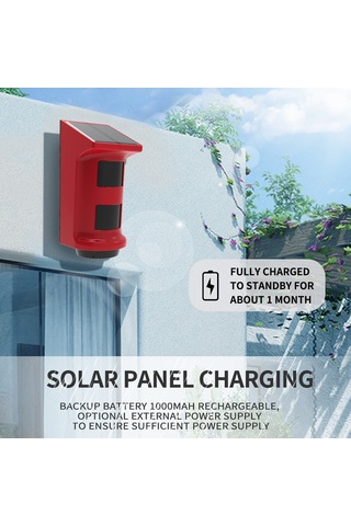 Yifomall Güneş Enerjili Dış Mekan Alarmı, 120db Yüksek Ses, Su Geçirmez, İnsan Algılama, Uzun Kullanim Süresi, Zx-sn50 Kumandasız