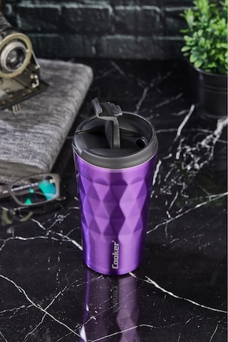 Cooker Lüx 350 ML Prizma Çelik Termos Mug Mor - Ckr2048