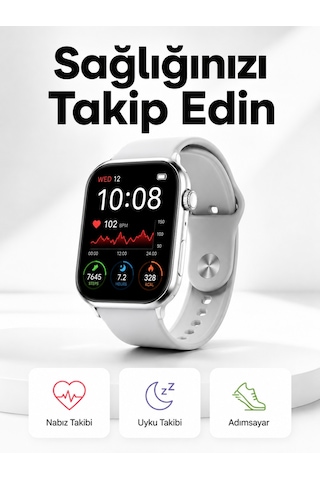 Yeni Nesil Akıllı Saat Adımsayar, Gps, Nabız Ölçer, Uyku Ve Sağlık Takibi Kopya - Lisinya