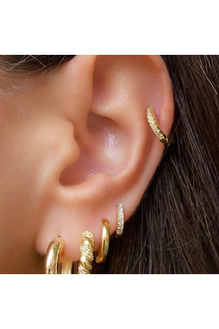 Heppii Taşlı Halka Piercing Tragus Helix Daith Anti Tragus Kıkırdak
