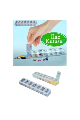 Haftalık Günlük İlaç Saklama Kutusu 7 Günlük İlaç Saklama Kabı G Çok Renkli