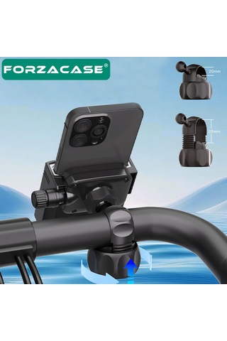 Forzacase 4.7 - 6.7 Telefonlar İle Uyumlu Bisiklet Motosiklet Gidon Montajlı Telefon Tutucu Fc1200 Siyah
