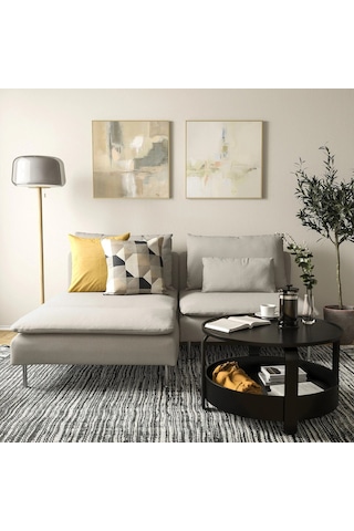 Ikea Bej Ferah Kanepe - Uzanma Koltuklu 2'li Kanepe