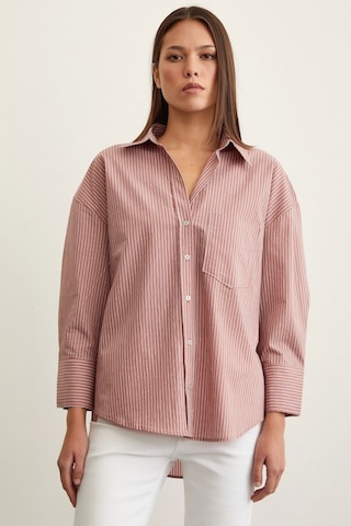 Never More Çizgili Oversize Gömlek Gül Kurusu Gülkurusu