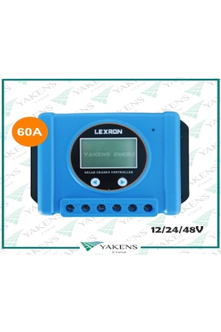 Lexron 60 Amper 12/24/48V Solar Pwm Şarj Kontrol Cihazı 60A 12/24/48 Volt Regülatör