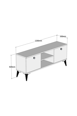 Ferniso Mobilya 120 cm Tv Ünitesi Çam-Mermer Desen