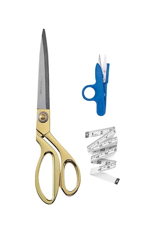 Profesyonel Metal Terzi Makası Altın Renkli Büyük Boy 26 CM