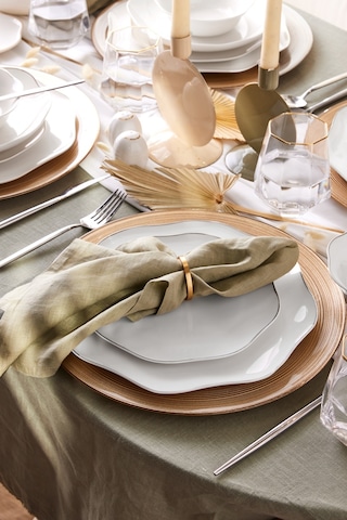 Emsan Fine Bone Lotus Platin 53 Parça Yemek Takımı