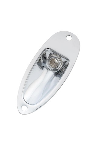Stratocaster / Tekne Model Gitar Jak Girişi - Krom Gömme Jack Plaketi Ve 6.35mm Mono Jak Soketi