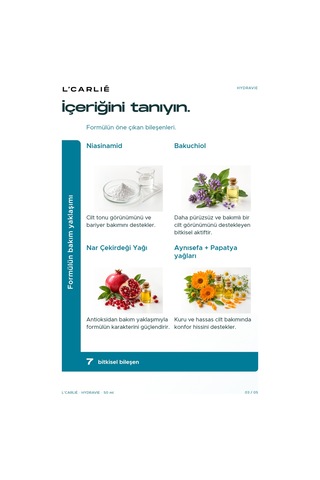 L'carlıe Hydravie Yoğun Nemlendirici Yüz Kremi Kuru Ve Hassas Ciltler 50 Ml