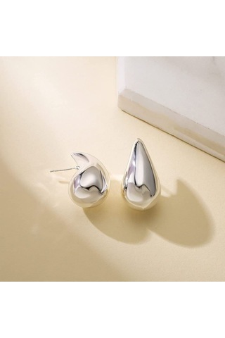 Chavin Çelik Damla Dizayn Gri Kadın Küpe Eu05by