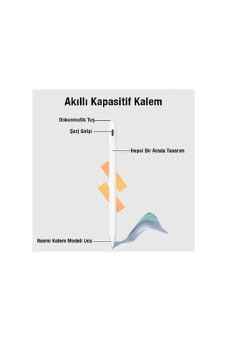 Tüm Cihazlar Ile Uyumlu Stylus Hassas Yazı Çizim Kalemi 2 Yedek Uç Hediye Beyaz - 599401061