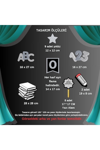 Artık Okuyorum Yazıyorum Pano Süsü El Pankartı Set