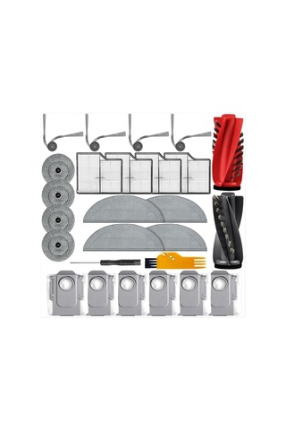 Gildedwill Roborock Saros 10 / S9 Maxv Ultra / G30 Elektrikli Süpürge Parçaları İçin 26 Adet Ana Yan Fırça Hepa Filtre Paspas Pedi Toz Torbası