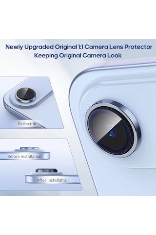 Apple Uyumlu iPhone 17 Air Kamera Koruyucu Premium Safir Gece Çekim Destekli Lens Koruma Parlak Temperli Cl