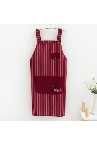 Moveevo Koton Erkek Kadın Unisex Fırça Çizim Desenli Mutfak Apron: Lehim, Boyama, Temizlik İçin Dayanıklı Koruyucu Apron Bordo Diğer
