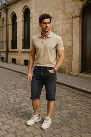 Markapia Banny Jeans Erkek Esnek Likralı Jean Şort Gri 40 GRİ