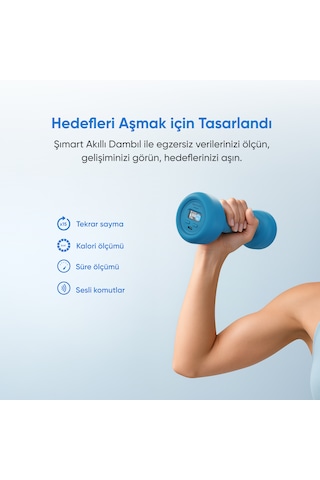 Şımart Akıllı Dambıl 2x1 Kg Uygulama Destekli, Sesli Yönlendirmeli, Lcd Ekranlı