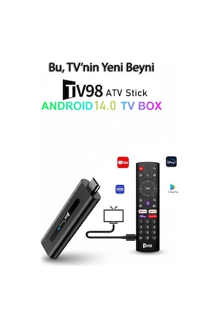 Tv98 5g Android 8k Tv Stick Dual Wifi Bluetooth Akıllı Tv Dönüştürücü