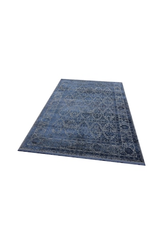 Dark Navy Overdyed Yumuşak İpeksi Tuşeli Halı