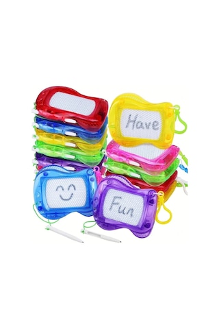 Techbloom 12 Adet Manyetik Çizim Tahtası Mini Eğitici Doodle Yazı Yazma Oyuncağı Parti Hediyesi 3-6 Yaş Ahşap