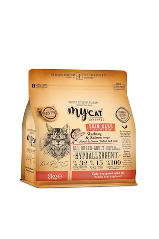Mycat Original Az Tahıllı Hamsi & Somon Balıklı Skin Care Yetişkin Kedi Maması 2kg