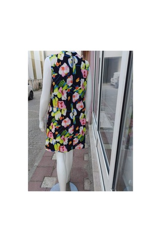 Çınar Boutique Bisiklet Yaka Mini Elbise-renkli - 36 Renkli Renkli