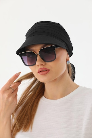 Safari Bağlamalı Siyah Siperli Bandana Vizör Siyah